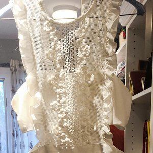 ASOS white lace cutout midi dress